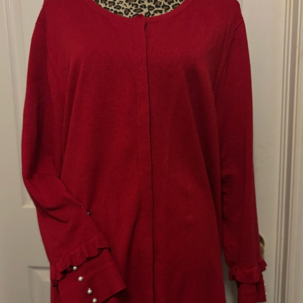 CJ Banks Vibrant Red Sweater